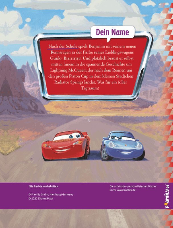 Personalisiertes Kinderbuch - Cars und Du