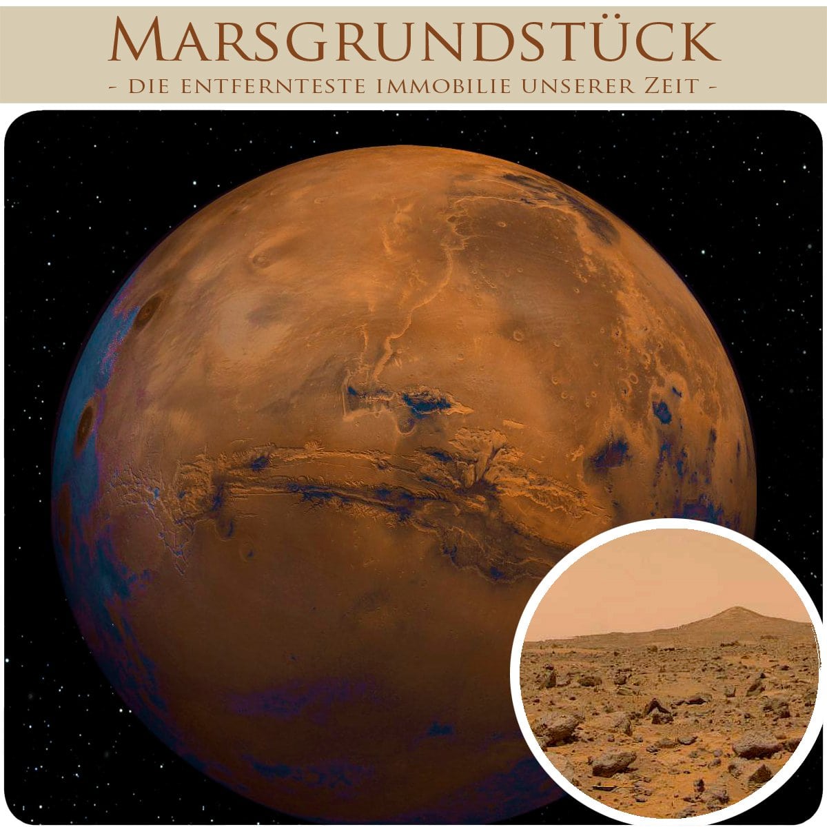 Marsgrundstück Claim auf dem Mars kaufen