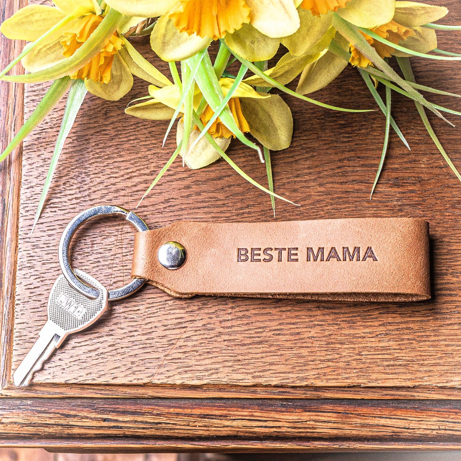 Schlüsselanhänger aus Leder - beste Mama