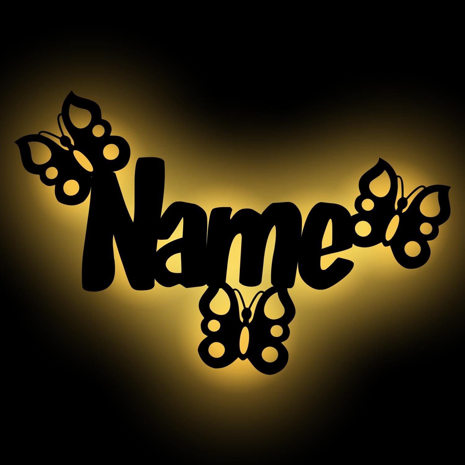 Nachtlicht - Name mit Schmetterling