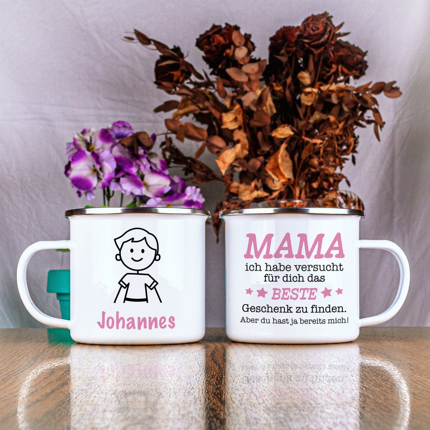 Emaille Tasse - Das beste Geschenk für Mama