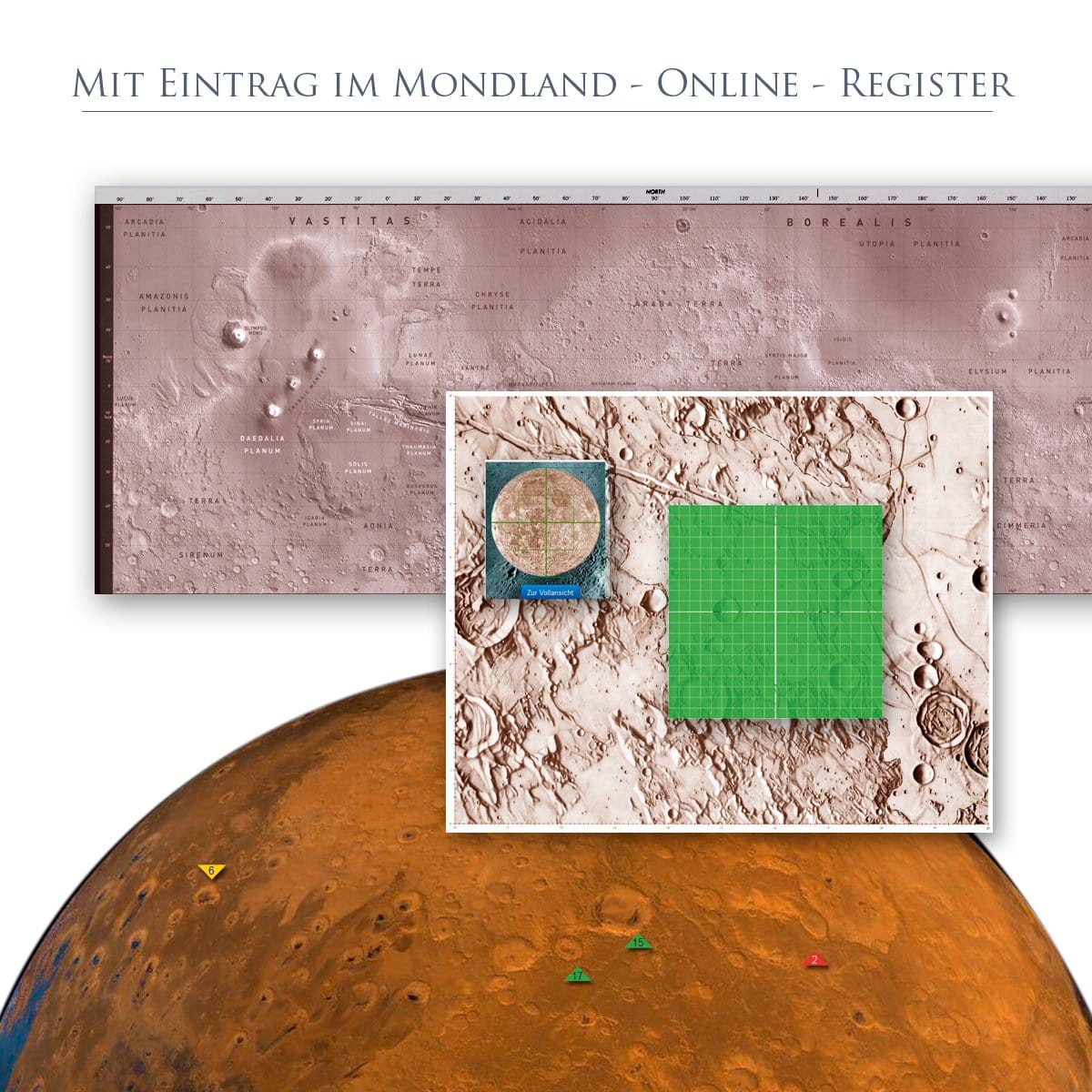 Marsgrundstück Claim auf dem Mars kaufen