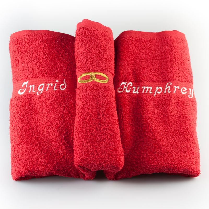 Handtuch für Eheleute (rot)