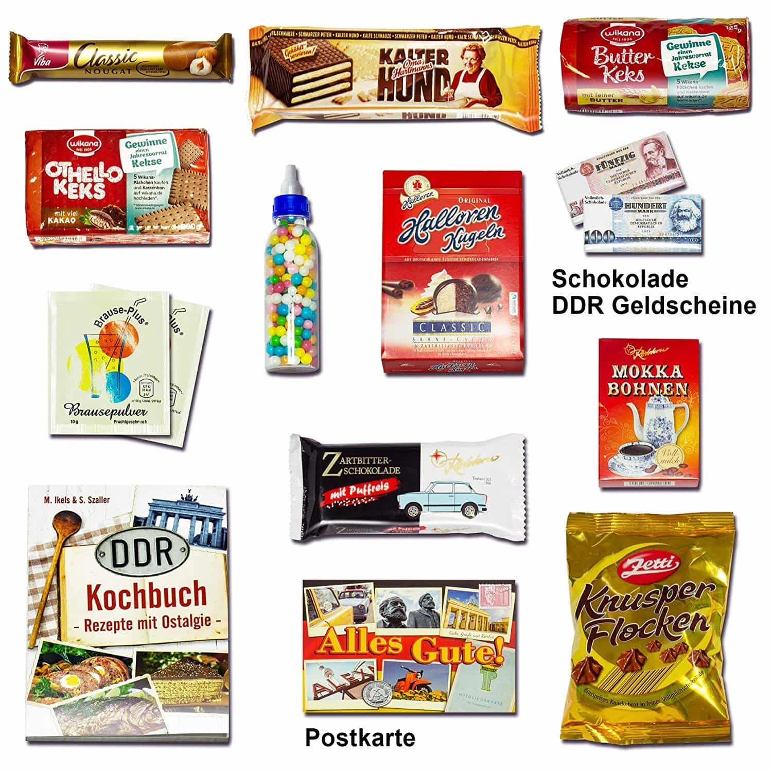 DDR Süßigkeiten Box, Nasch-Paket Ost, Care-Paket aus dem Osten - Ost-Süigkeiten