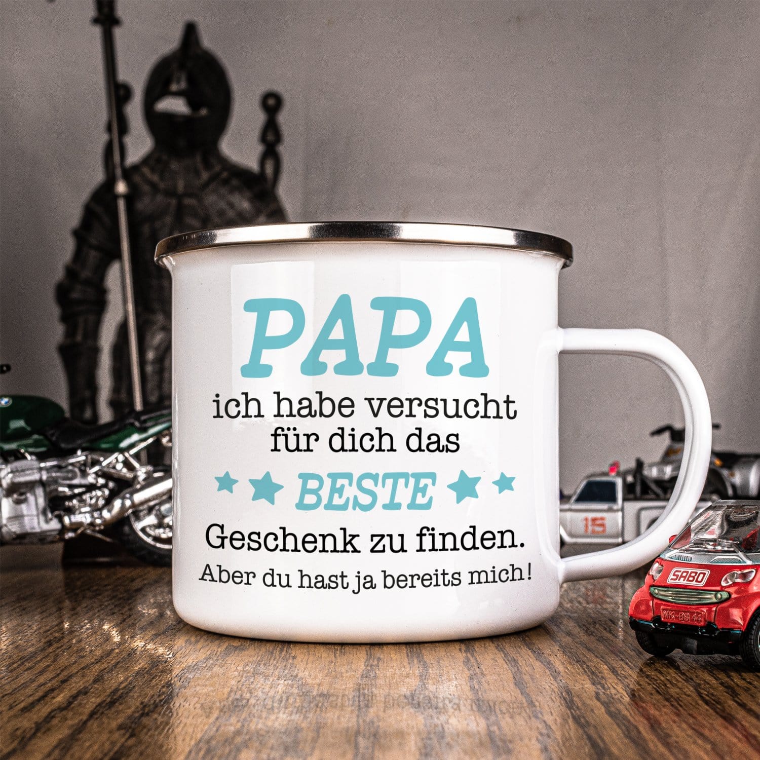 Emaille Tasse - Das beste Geschenk für Papa