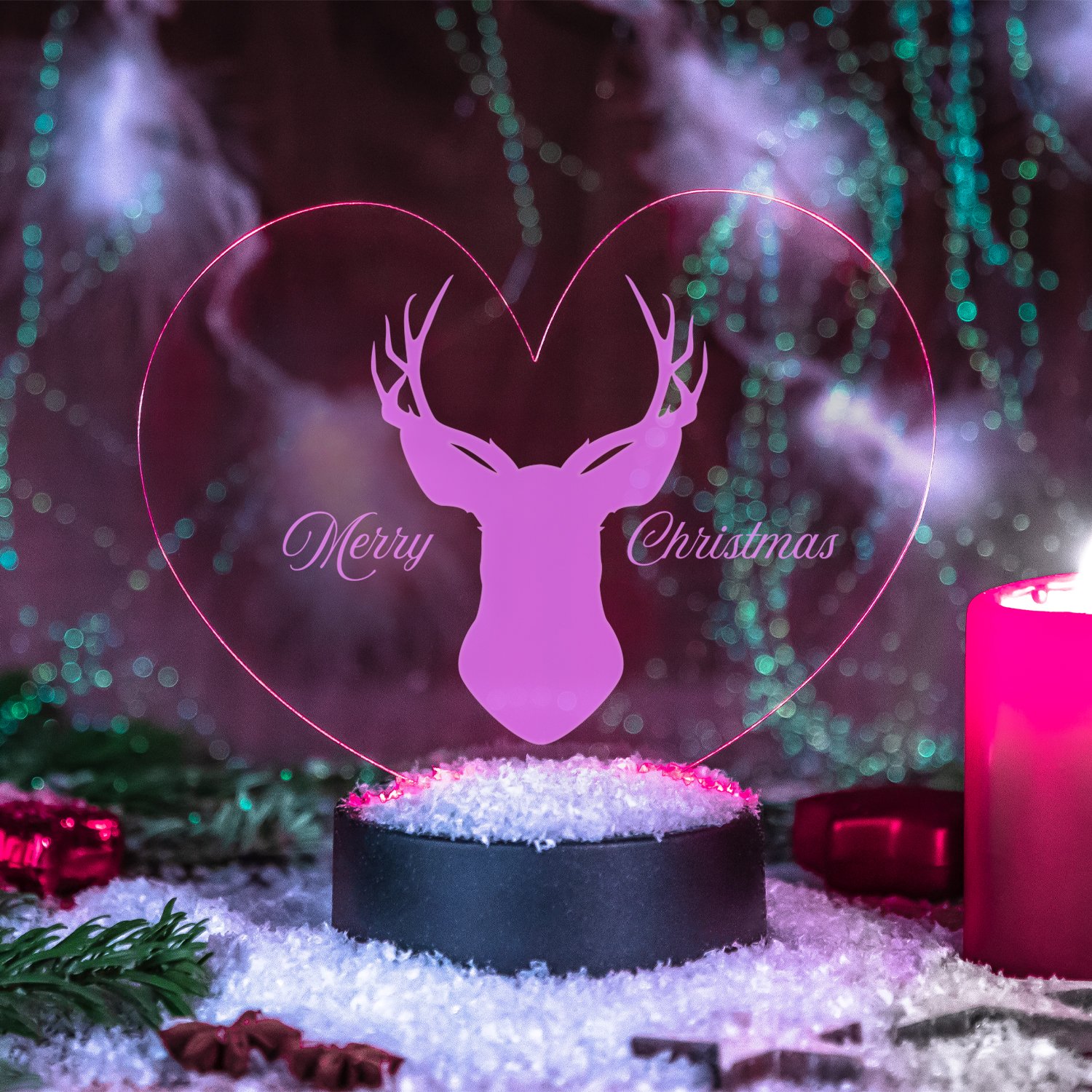 LED-Herzleuchte - Merry Christmas