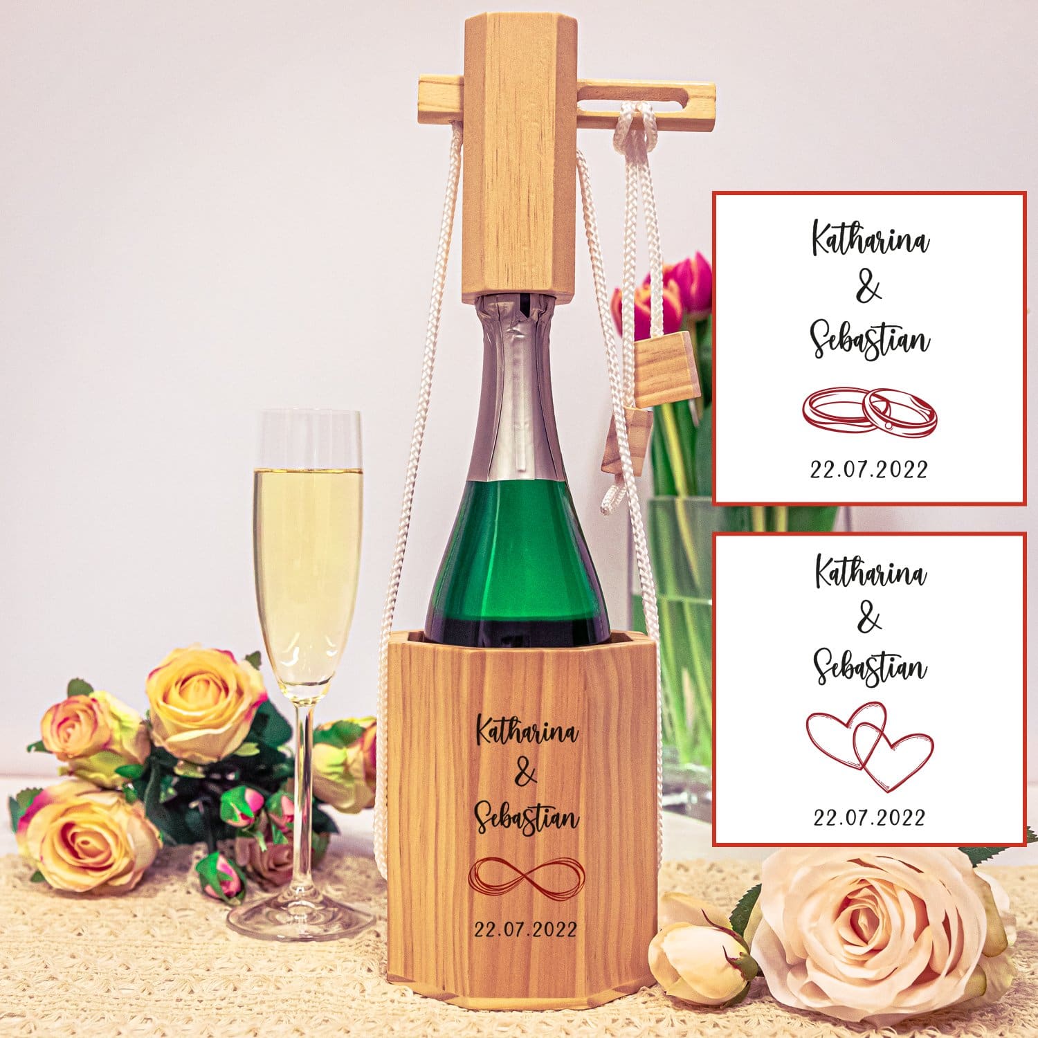 Flaschenpuzzle - Hochzeit mit Personalisierung
