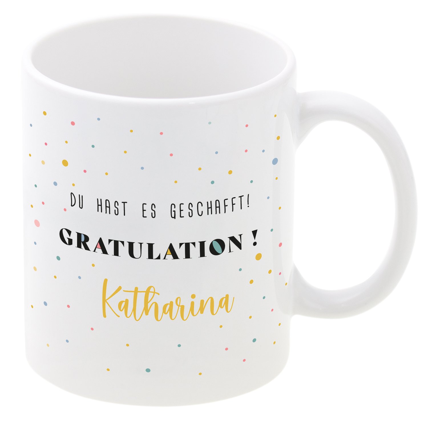 Tasse Gratulation - Mit Namen und Wunschtext