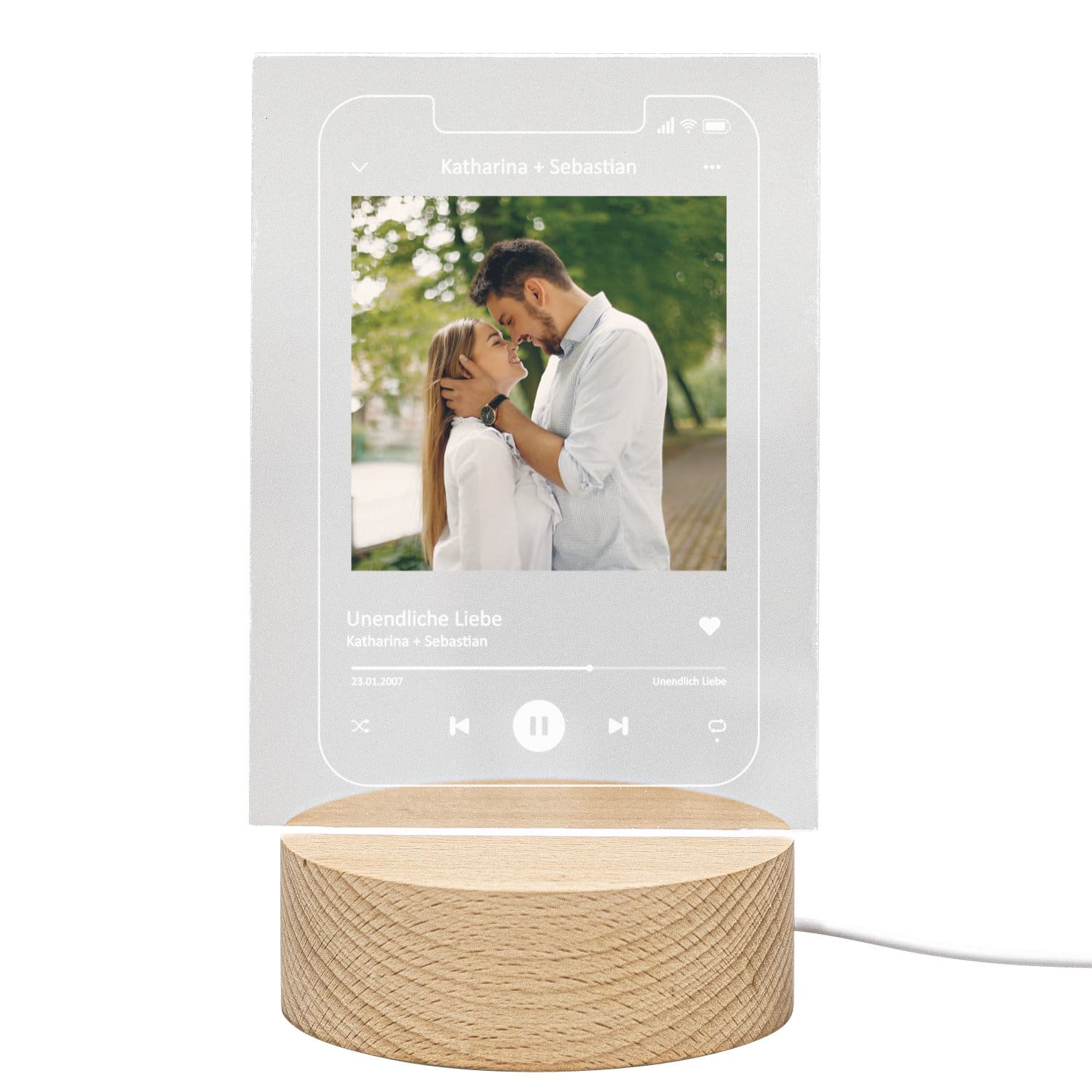 LED-Leuchte - Smartphone "Unendliche Liebe" mit Foto