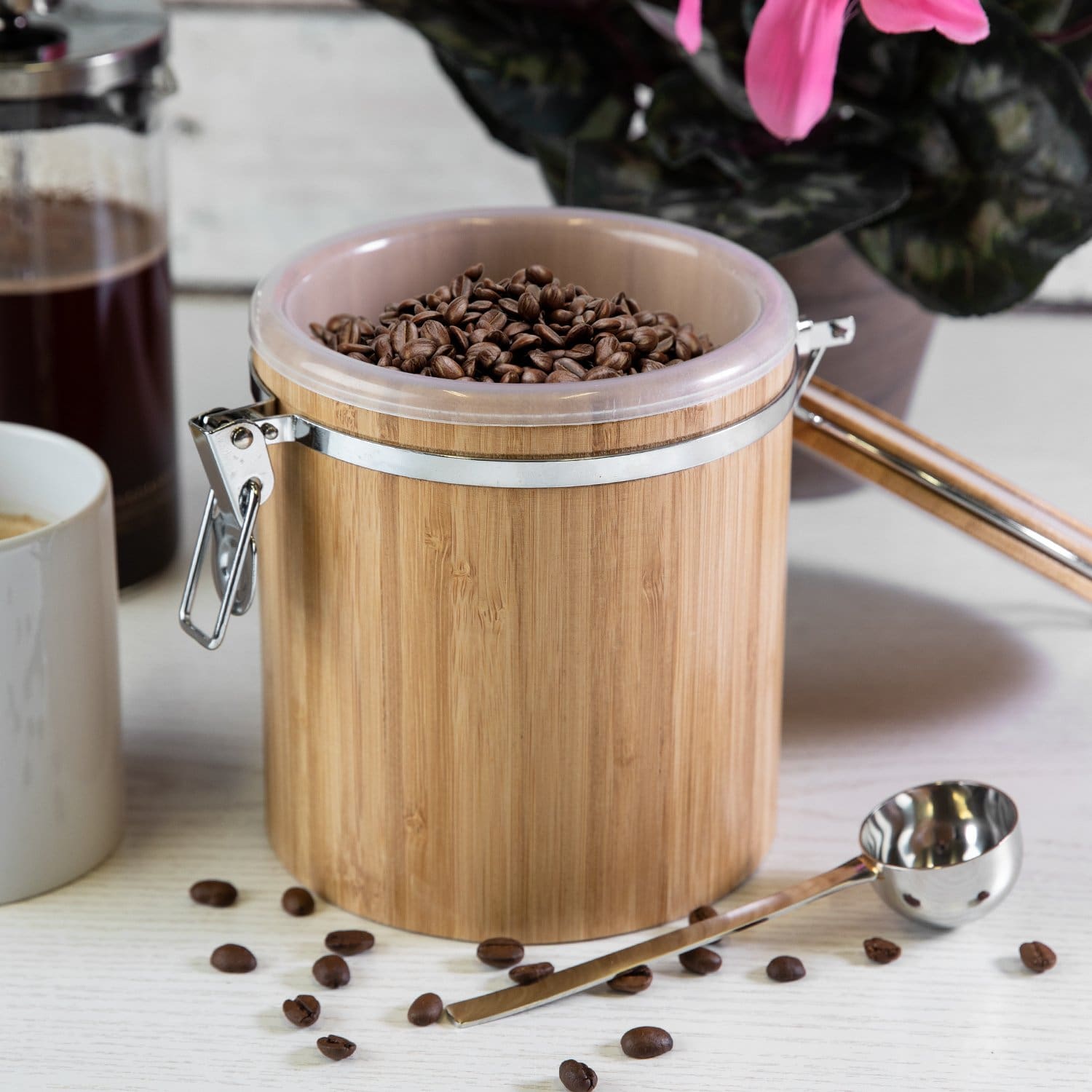 Kaffeedose aus Bambus - Geschenk-Set