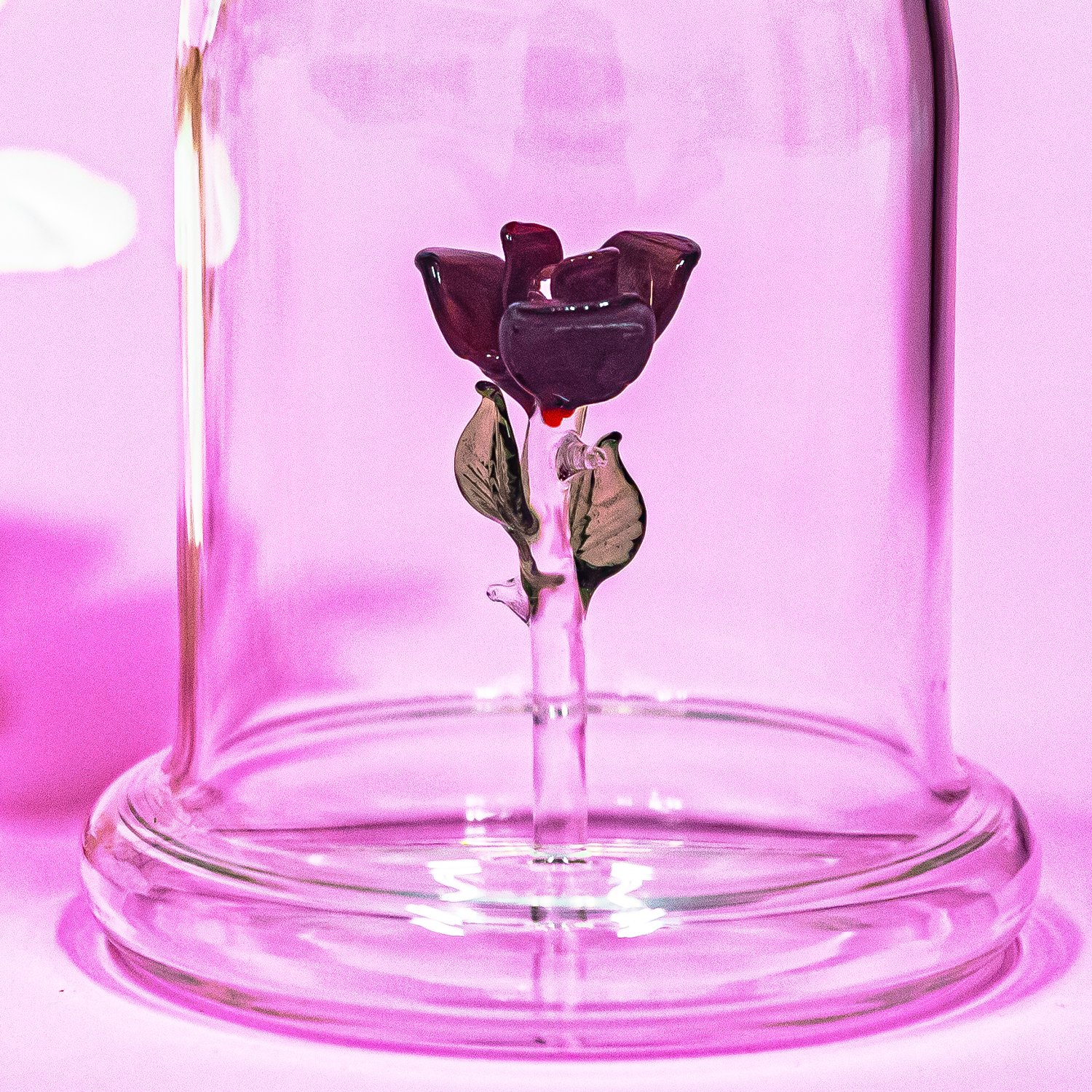 Edelglasflasche - Rose
