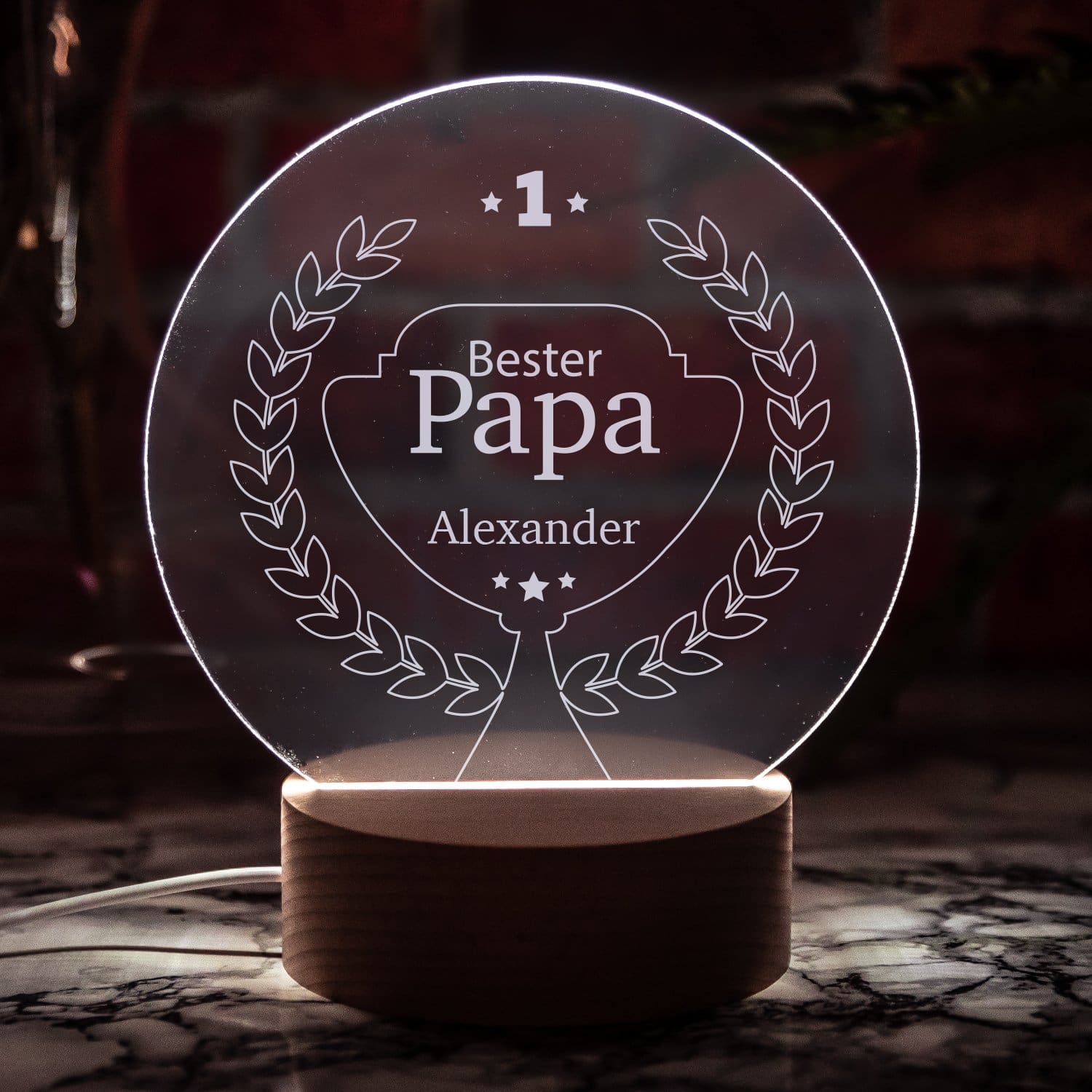 LED-Leuchte für Papa mit Personalisierung